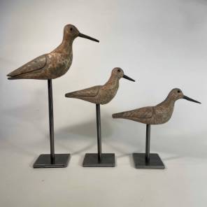 A Family of Three French 19th Century Decoy Birds